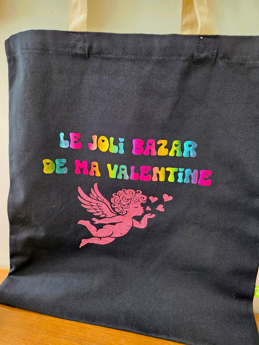Tote Bag bleu Saint-Valentin - Cupidon