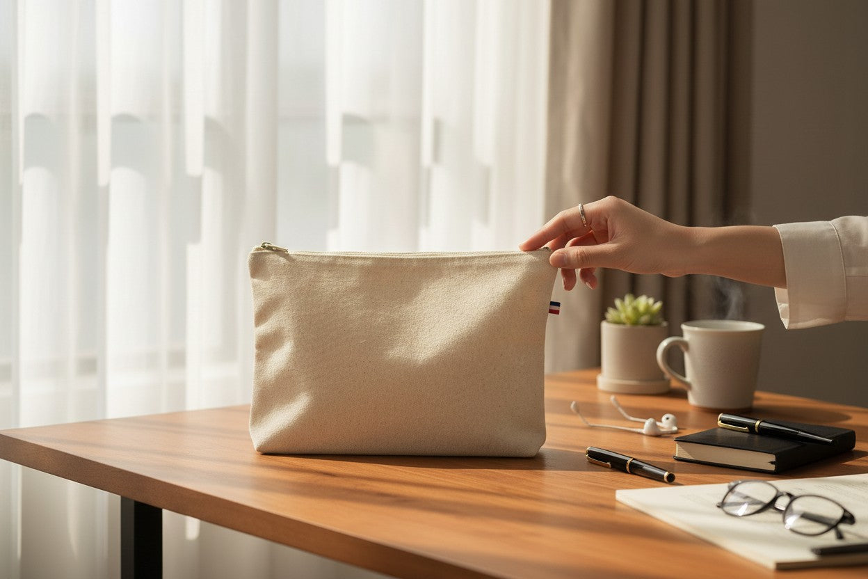 Trousse Écru sans soufflet à personnaliser