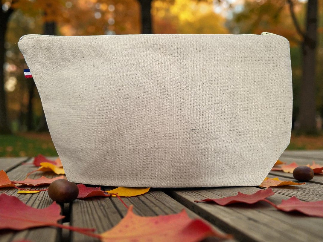 Trousse Écru avec soufflet à personnaliser