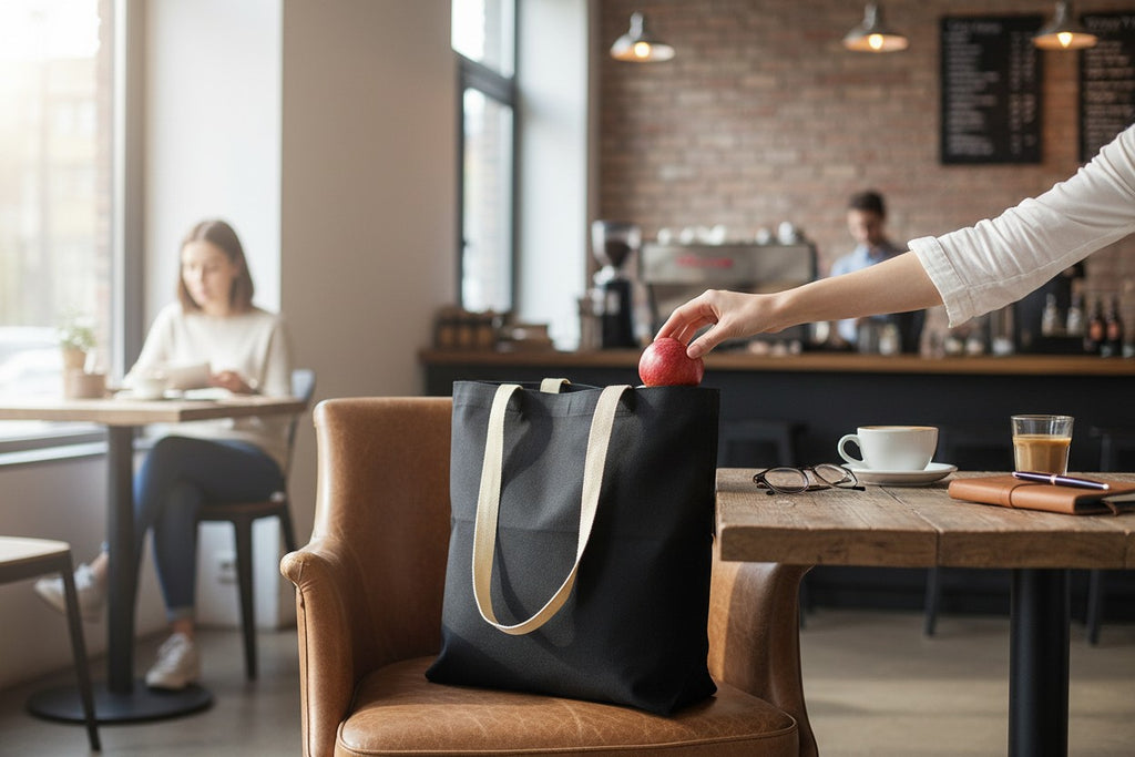 Tote Bag bleu avec anses écru à personnaliser